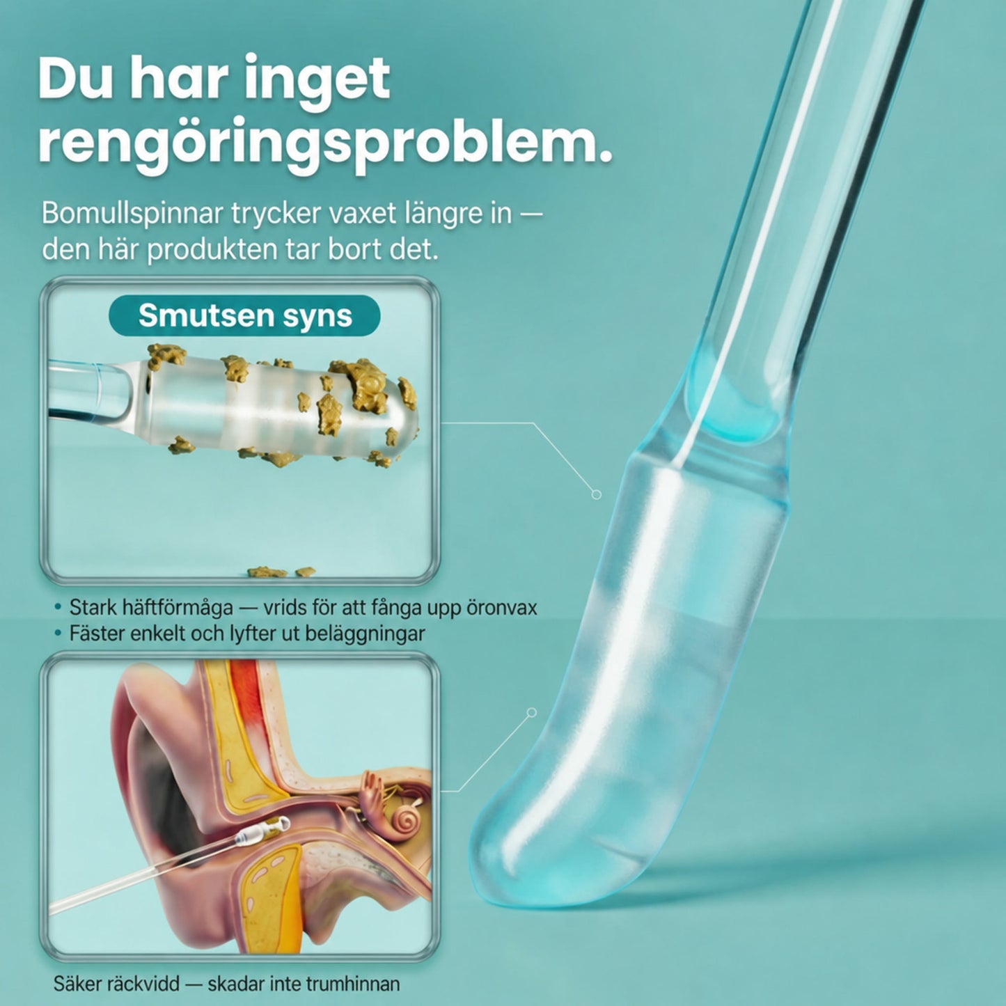 Örontops med klibbig spets